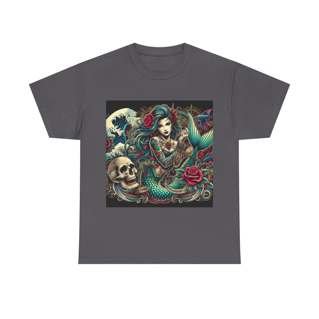 Sexy Mermaid Skulls Y2K Look T-Shirt - Size S - 5XL