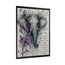 Load image into Gallery viewer, Motivational Elephant Art Poster — "You Are Stronger Than You Know" Rolled Wall Art
