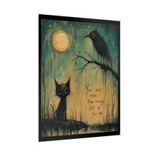 Load image into Gallery viewer, Rolled Poster - "You Are More Than Enough" Gothic Cat &amp; Crow Art Print
