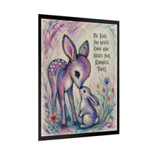 Load image into Gallery viewer, Rolled Poster — "Be Kind" Deer &amp; Bunny Art Print
