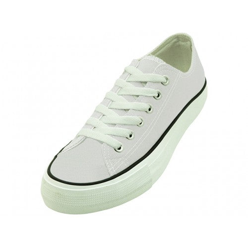 Wholesale Men's Basketball Canvas Lace Up（*White Color）