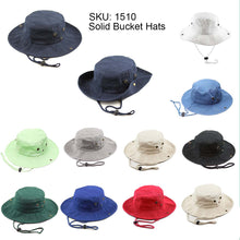 Load image into Gallery viewer, Newhattan 100% Cotton Solid Safari Bucket hats Foldable Unisex

