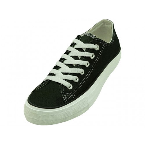 Wholesale Men's Basketball Canvas Lace Up （*Black Color）