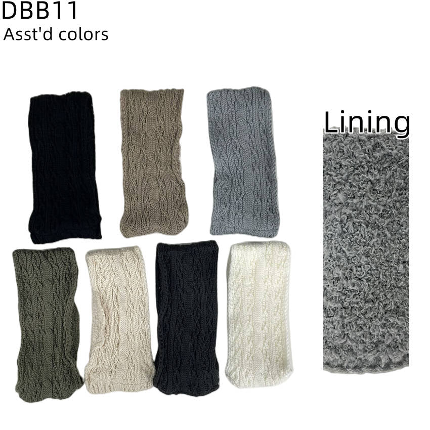 12-pack Women's Cable Knitted Fuzzy Lined Warm Headbands