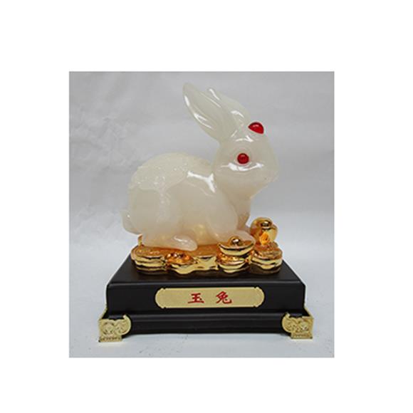 WHITE RABBIT ON GOLD COINS