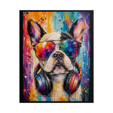 Load image into Gallery viewer, Vibrant French Bulldog with Sunglasses Poster - Cool Music Dog Wall Decor

