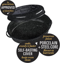 Load image into Gallery viewer, Granite Ware 18&quot; Covered Oval Roaster Black
