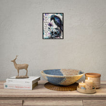 Load image into Gallery viewer, Rolled Poster — Raven &amp; Skull Watercolor Art Print with ‘Some storms don’t break you…’ Quote
