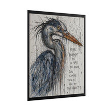 Load image into Gallery viewer, Heron Art Poster – "People Disappoint You" Rolled Wall Print, Moody Wildlife Quote Poster
