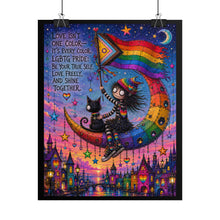 Load image into Gallery viewer, "Love Is Every Color" Pride Wall Art | Gothic Cute LGBTQ+ Poster
