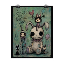 Load image into Gallery viewer, Get Lost in Beautiful Chaos Rolled Poster — Gothic Whimsical Bunny Fantasy Wall Art
