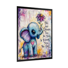 Load image into Gallery viewer, Inspirational Baby Elephant Rolled Poster – "You Are Stronger Than You Think" Nursery Art
