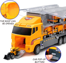 Load image into Gallery viewer, 11 In 1 Die-Cast Construction Truck Vehicle Carrier
