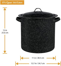 Load image into Gallery viewer, Granite Ware 15.5Qt Tamale Pot w/ Insert Black
