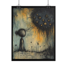 Load image into Gallery viewer, Surreal Night Whispers Poster — Moody Art Print with Eye Cloud
