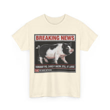 Load image into Gallery viewer, Chris P. Bacon Runaway Pig Breaking News T-Shirt - Size S - 5XL
