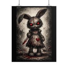 Load image into Gallery viewer, Evil Bunny Poster – Dark Horror Art Rolled Print
