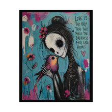 Load image into Gallery viewer, Rolled Poster - Gothic Love Art Print with 'Love Is The Only Thing That Makes The Darkness Feel Like Home'
