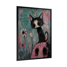 Load image into Gallery viewer, Beauty Doesn’t Need Permission to Exist Rolled Poster — Gothic Whimsical Cat Fantasy Wall Art
