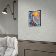 Load image into Gallery viewer, Lighthouse Inspirational Poster — "For Every Shadow, There Is Light" Rolled Art Print
