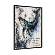 Load image into Gallery viewer, Whale &amp; Jellyfish Art Poster - 'I fell in love with you the way the ocean loves the moon' Rolled Art Print
