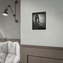 Load image into Gallery viewer, Horror Poster — Creepy Girl with Knife &amp; Quote "Hurting me... doesn't make you special"
