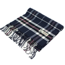 Load image into Gallery viewer, Plaid Cashmere Feel Scarf 12-pack Navy
