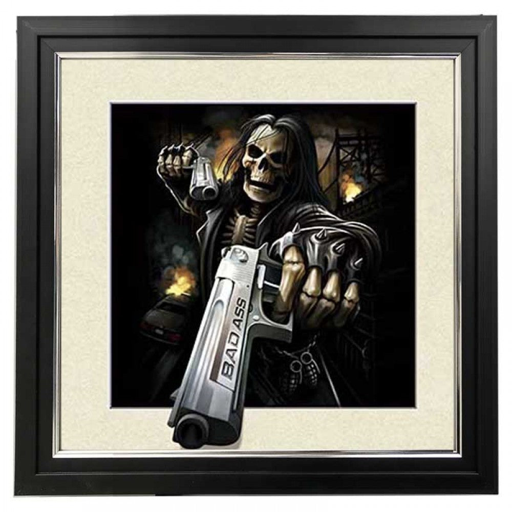 473* 5D Skeleton Gunner 5d Lenticular Picture Frame 18x18  (MINIMUM OF 4)