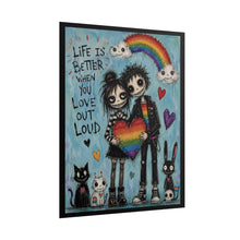 Load image into Gallery viewer, LGBTQIA+ Alternative Love Poster, Creepy Cute Sky Blue Wall Art, Edgy Valentine Goth Decor
