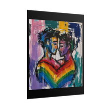 Load image into Gallery viewer, Abstract LGBTQ+ Rainbow Couple Wall Art | Intimate Same-Sex Hug Print
