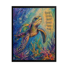 Load image into Gallery viewer, Keep Going Crayon Art over Coral Reef and "Great Things" print
