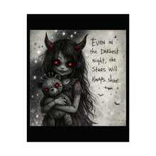 Load image into Gallery viewer, Rolled Poster — Gothic Girl with Teddy: "Even in the Darkest Night, the Stars Will Always Shine"
