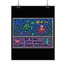 Load image into Gallery viewer, Rolled Poster — "Be Kind" Colorful Ocean Illustration Poster
