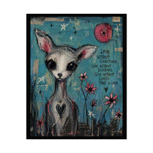 Load image into Gallery viewer, Rolled Poster — Whimsical Deer Art Print with 'Love Without Conditions' Quote
