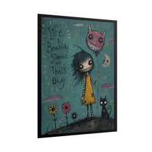 Load image into Gallery viewer, "Life Is Beautifully Strange And That's Okay" Goth Girl Wall Art | Monster Balloon Print

