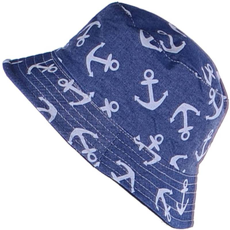 Reversible Printed Bucket hat - navy