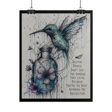 Load image into Gallery viewer, Hummingbird &amp; Jar Rolled Poster — Inspirational Quote Art Print
