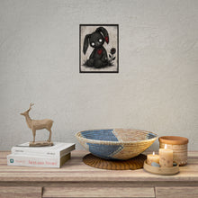 Load image into Gallery viewer, Rolled Poster — Gothic Cute Stitched Bunny with Heart &amp; Rose Wall Art
