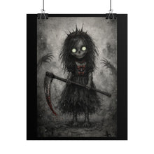 Load image into Gallery viewer, Horror Girl Scythe Art Poster — Creepy Gothic Rolled Poster for Dark Room Decor

