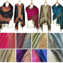 Load image into Gallery viewer, Border Pashmina Scarf Shawl 003
