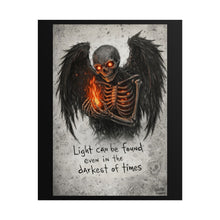 Load image into Gallery viewer, Skull Angel Rolled Poster — "Light Can Be Found Even in the Darkest of Times" Gothic Wall Art
