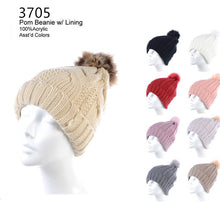 Load image into Gallery viewer, 12-pack Wholesale Beanie Hat Winter Pompom Knit Hat #3705
