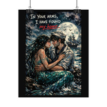 Load image into Gallery viewer, Rolled Poster — "In Your Arms, I Have Found My Home" Romantic Mermaid Sailor Art Print
