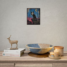 Load image into Gallery viewer, Rolled Poster — Gothic Cat Illustration with Quote: "The Ones Who Hurt the Most" Wall Art
