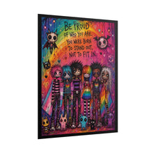 Load image into Gallery viewer, Pastel Goth Pride Art Print - "Be Proud Of Who You Are" Colorful Emo Friends Poster

