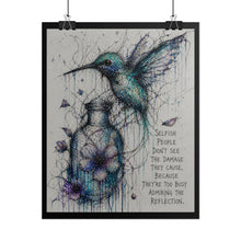 Load image into Gallery viewer, Hummingbird &amp; Jar Rolled Poster — Inspirational Quote Art Print
