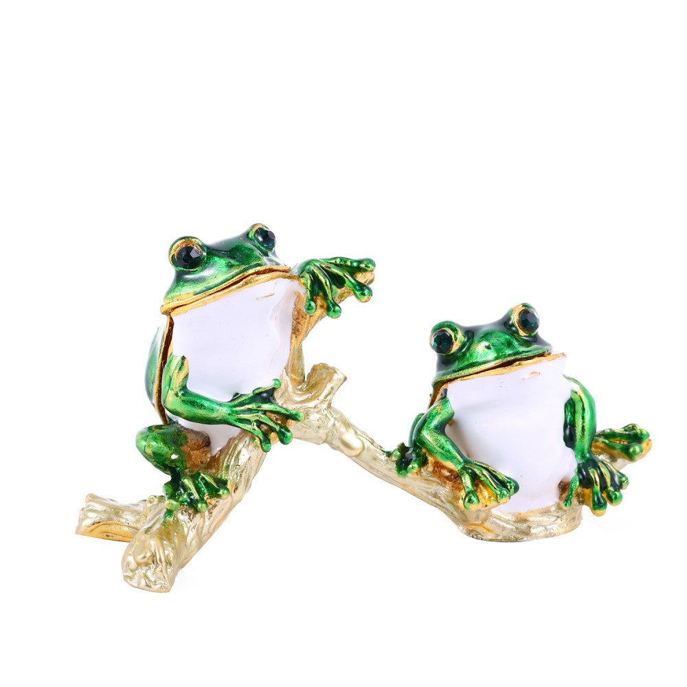 Pair frog Cross Jewelry Case
