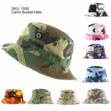 Load image into Gallery viewer, Newhattan Cotton Camo Bucket hats Unisex
