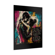 Load image into Gallery viewer, Rolled Poster - Romantic Street Art Couple with Love Quote (Valentine’s Day, Anniversary Wall Art)
