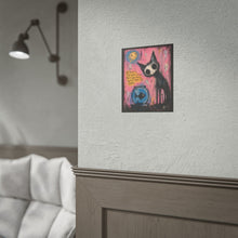 Load image into Gallery viewer, Be Kind to Weird Souls They See Magic Where Others See Chaos Rolled Poster — Gothic Whimsical Cat Fantasy Wall Art

